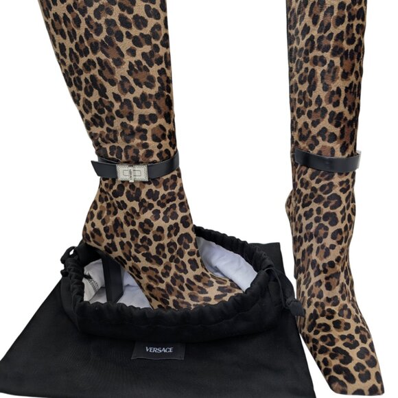 Versace Animal Print Heeled Boots - Picture 3 of 7